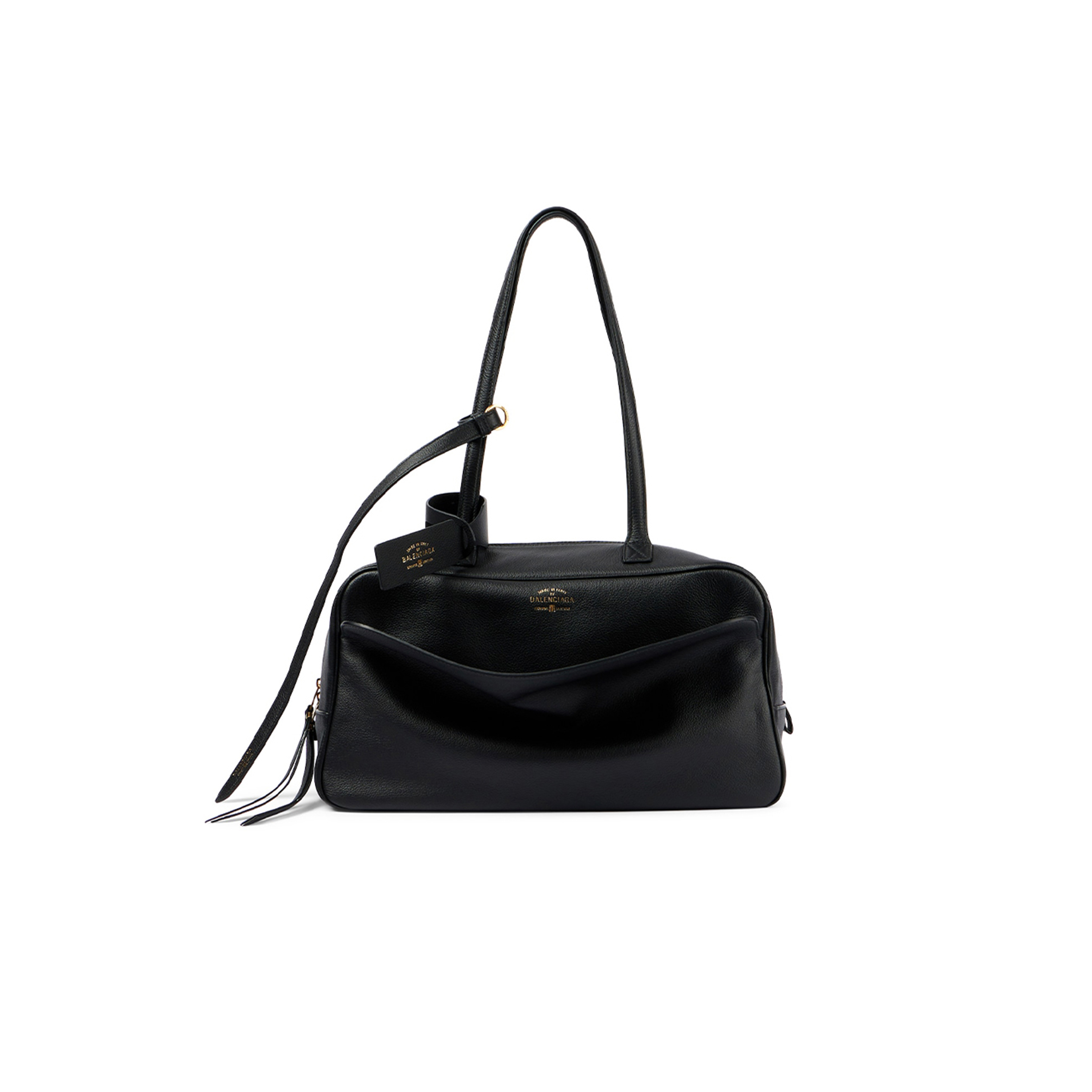 BALENCIAGA CARRIE MEDIUM LEATHER BOWLING BAG 8264252 (35.8*18.7*16.5cm)